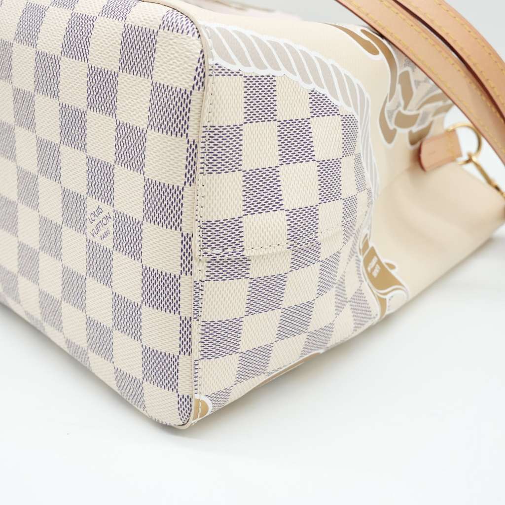 Louis Vuitton NeoNoe MM Bucket Damier Azur Canvas with Chain Print - Image 10