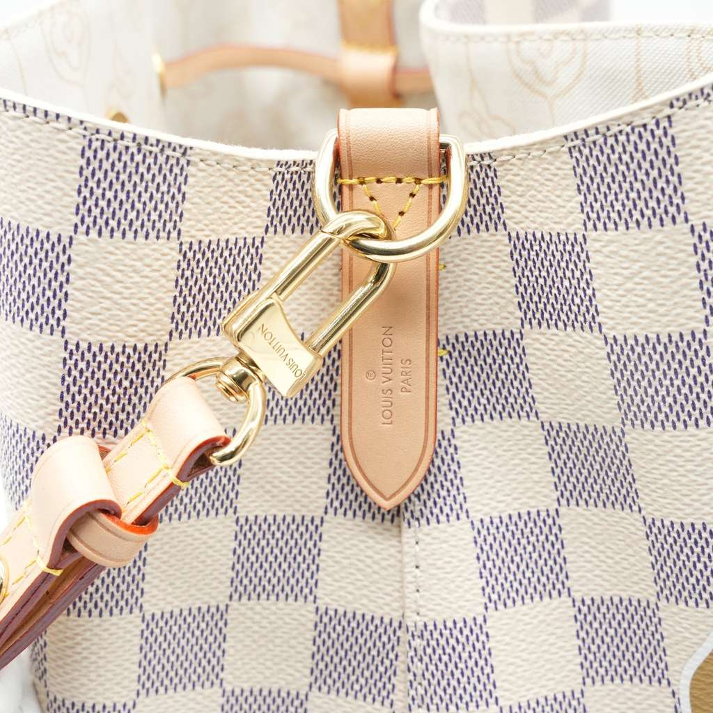 Louis Vuitton NeoNoe MM Bucket Damier Azur Canvas with Chain Print - Image 11