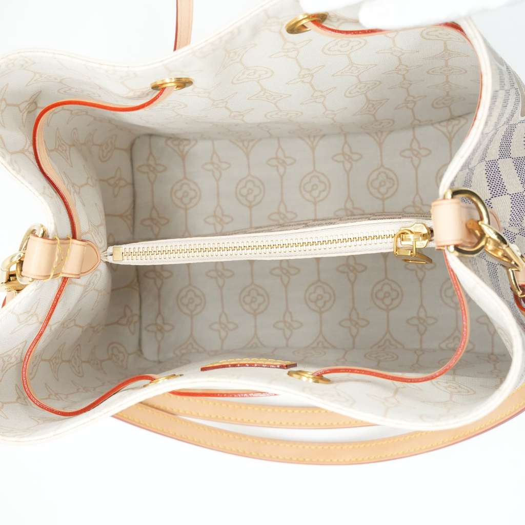 Louis Vuitton NeoNoe MM Bucket Damier Azur Canvas with Chain Print - Image 12