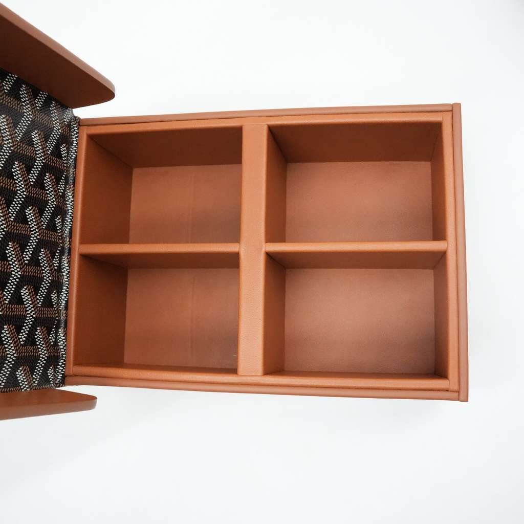 Goyard Goyardine Coffret Montres 4 Watch Box Black and Tan - Image 13