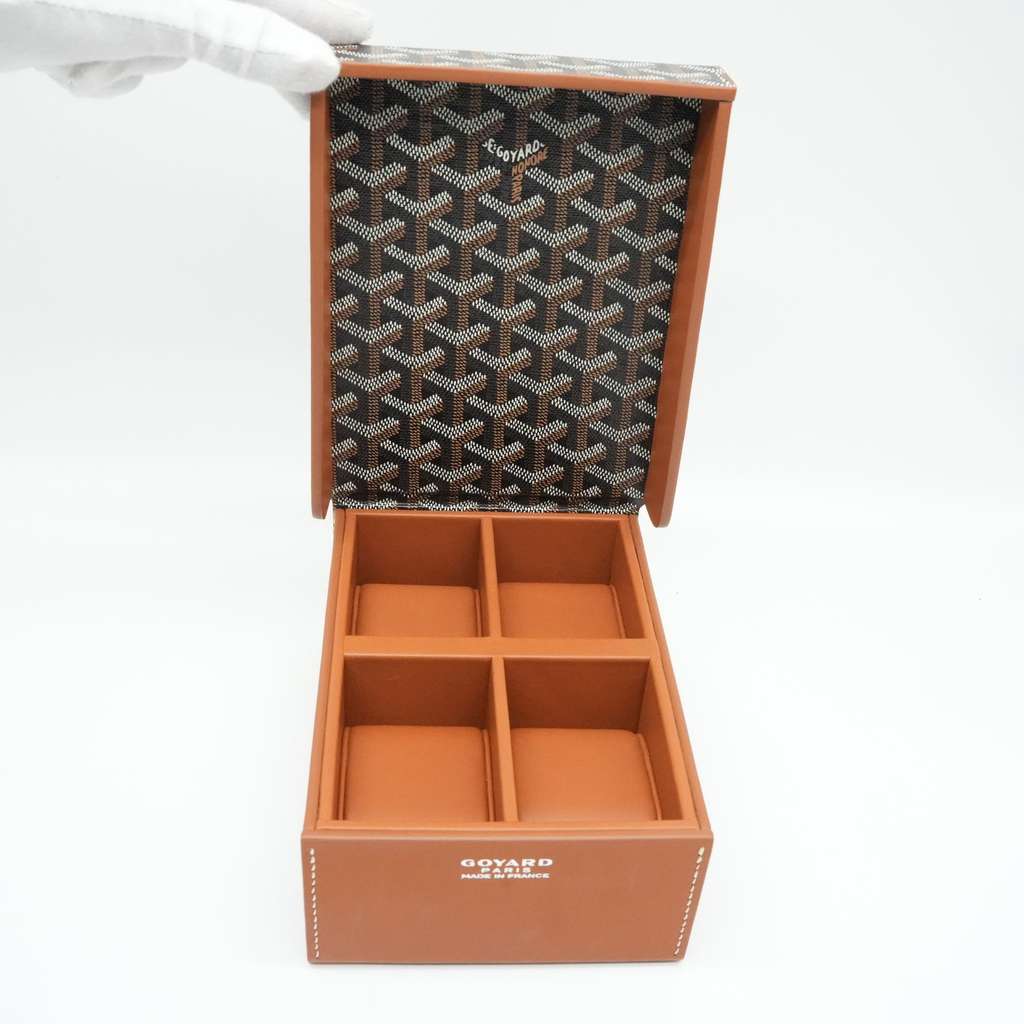 Goyard Goyardine Coffret Montres 4 Watch Box Black and Tan - Image 10