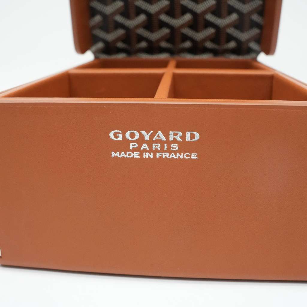 Goyard Goyardine Coffret Montres 4 Watch Box Black and Tan - Image 11
