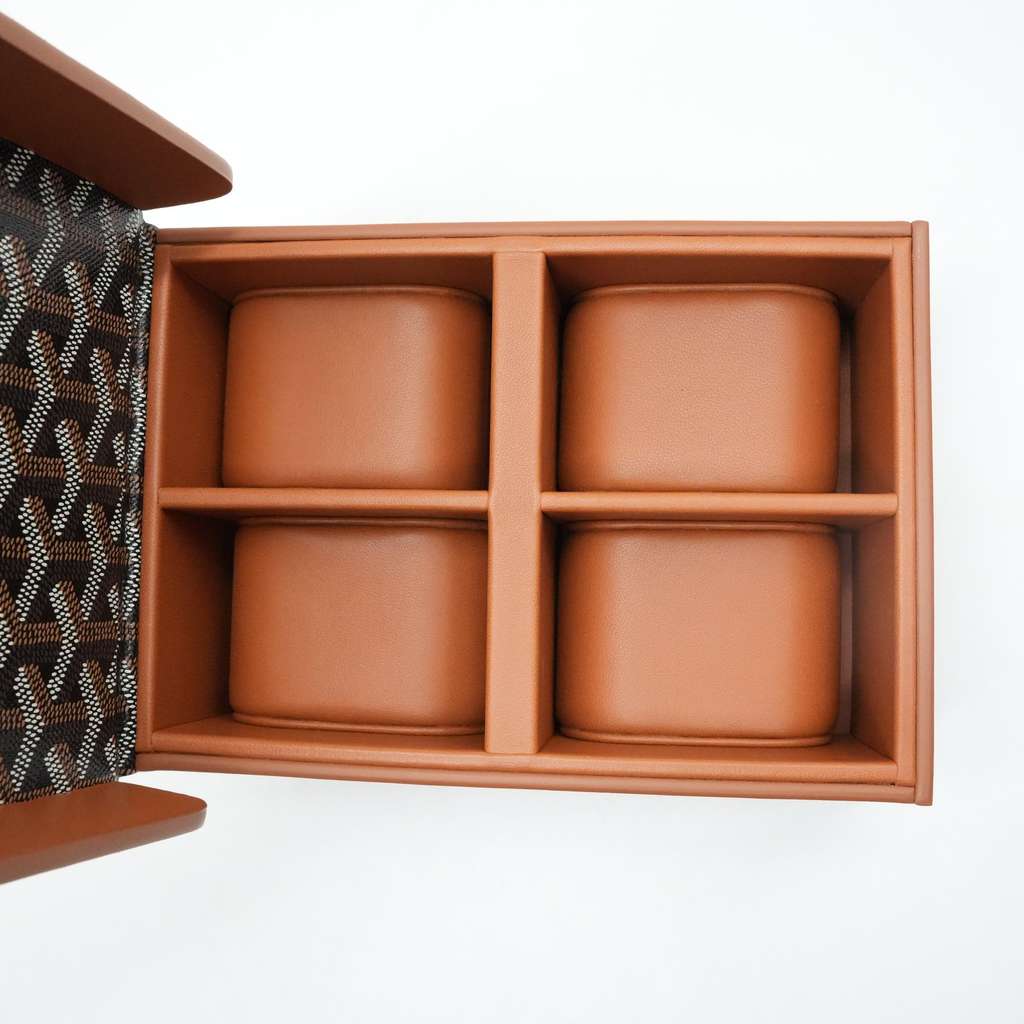Goyard Goyardine Coffret Montres 4 Watch Box Black and Tan - Image 12