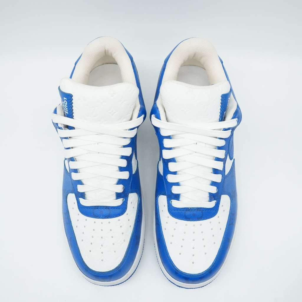 Louis Vuitton Louis Vuitton x Nike Air Force 1 Blue/White Sneaker MS0232 9(US) - Back view