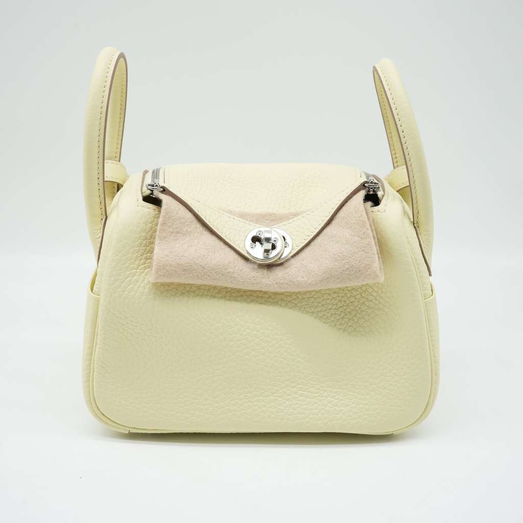 Hermès Lindy Mini Jaune Milton Taurillon Clemence Leather Shoulder Bag Year 2024