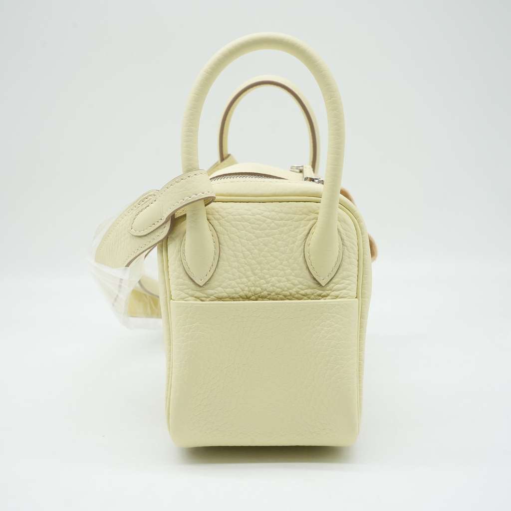 Hermès Lindy Mini Jaune Milton Taurillon Clemence Leather Shoulder Bag Year 2024 - Back view