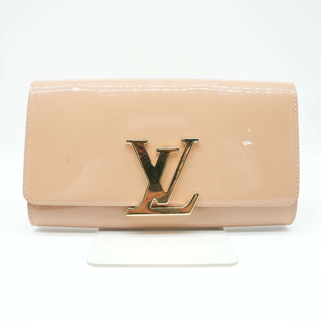 Louis Vuitton Nude Patent Leather Louise Clutch - Back view