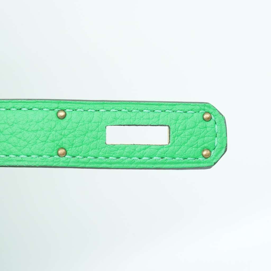 Hermès Size 35 (Stamp Y) 2020 Taurillon Clemence Leather Bambou Green Birkin - Image 13
