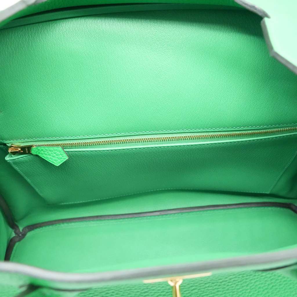 Hermès Size 35 (Stamp Y) 2020 Taurillon Clemence Leather Bambou Green Birkin - Image 16