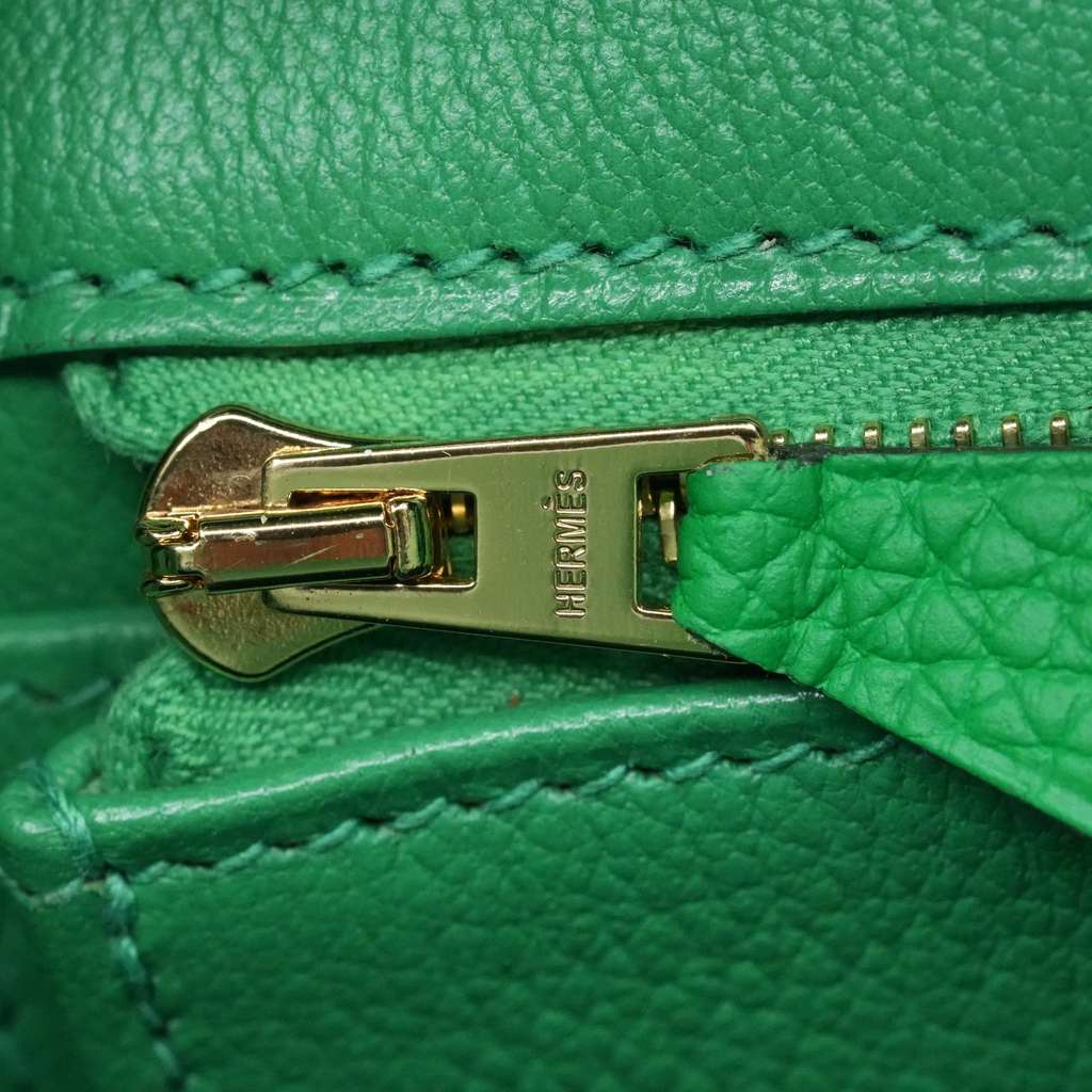 Hermès Size 35 (Stamp Y) 2020 Taurillon Clemence Leather Bambou Green Birkin - Image 17