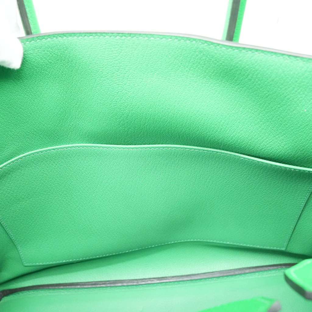 Hermès Size 35 (Stamp Y) 2020 Taurillon Clemence Leather Bambou Green Birkin - Image 19