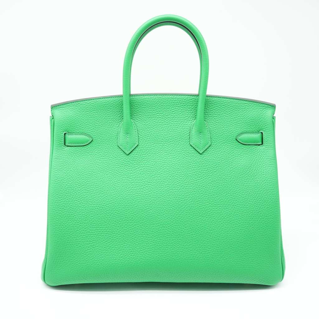 Hermès Size 35 (Stamp Y) 2020 Taurillon Clemence Leather Bambou Green Birkin - Image 6