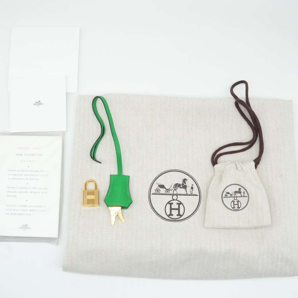 Hermès Size 35 (Stamp Y) 2020 Taurillon Clemence Leather Bambou Green Birkin - Image 25