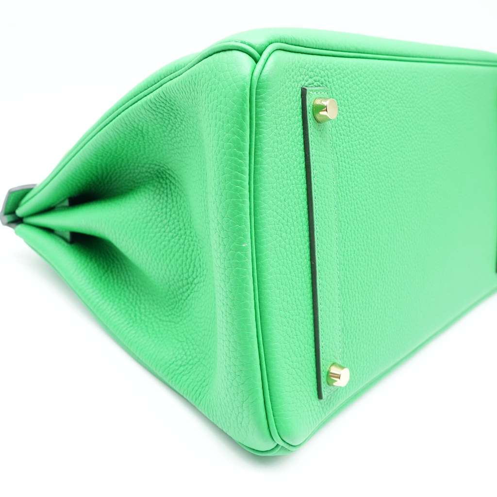 Hermès Size 35 (Stamp Y) 2020 Taurillon Clemence Leather Bambou Green Birkin - Detail 1