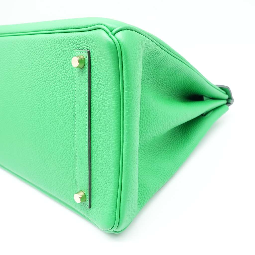 Hermès Size 35 (Stamp Y) 2020 Taurillon Clemence Leather Bambou Green Birkin - Detail 2