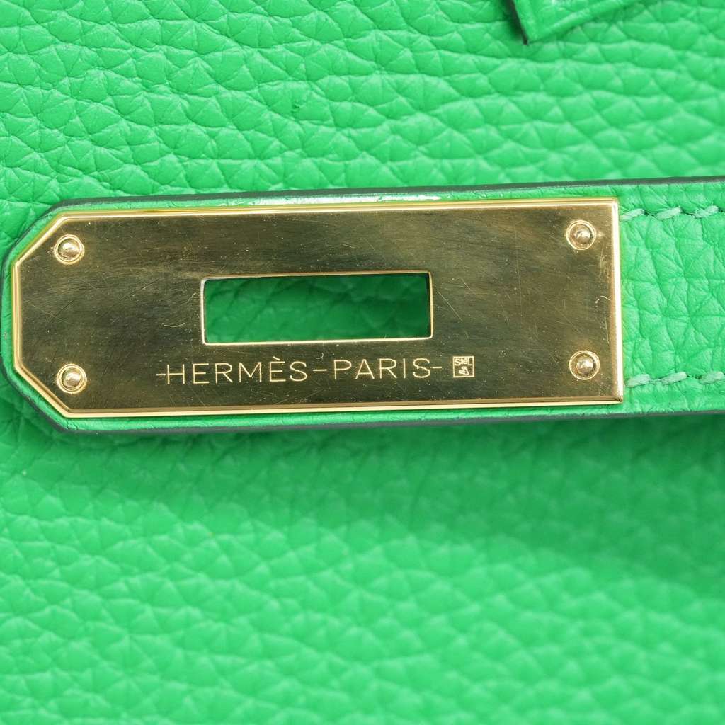Hermès Size 35 (Stamp Y) 2020 Taurillon Clemence Leather Bambou Green Birkin - Image 12