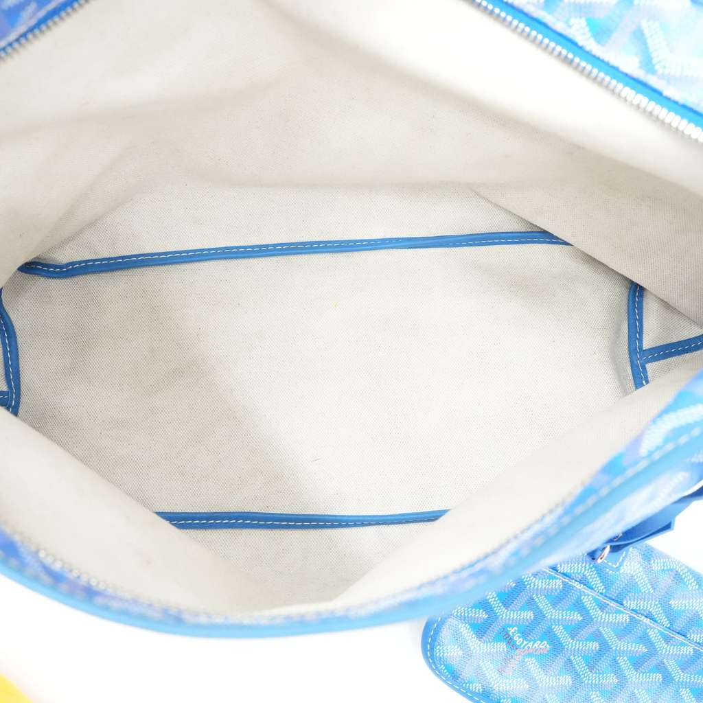 Goyard Boheme Hobo Bag Sky Blue Goyardine Canvas And Chevroches Calfskin - Image 13