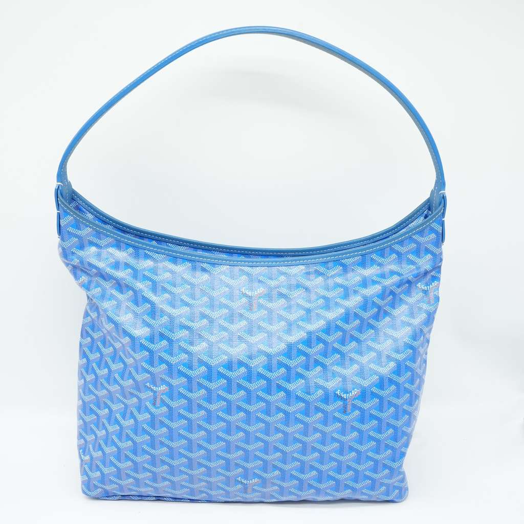 Goyard Boheme Hobo Bag Sky Blue Goyardine Canvas And Chevroches Calfskin - Image 6