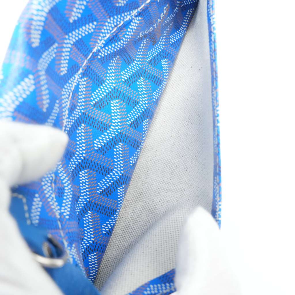 Goyard Boheme Hobo Bag Sky Blue Goyardine Canvas And Chevroches Calfskin - Image 12