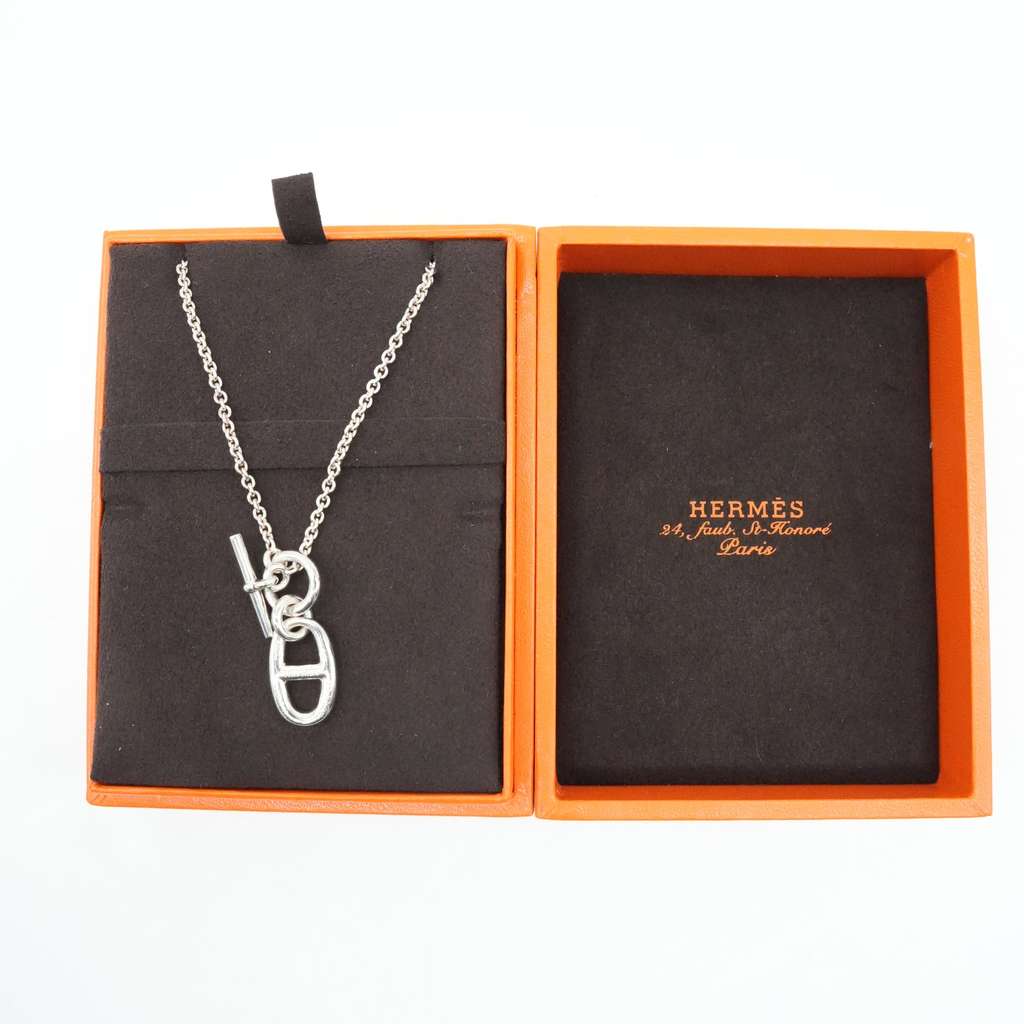 Hermès Chaine d'ancre Pendant Necklace Silver - Back view