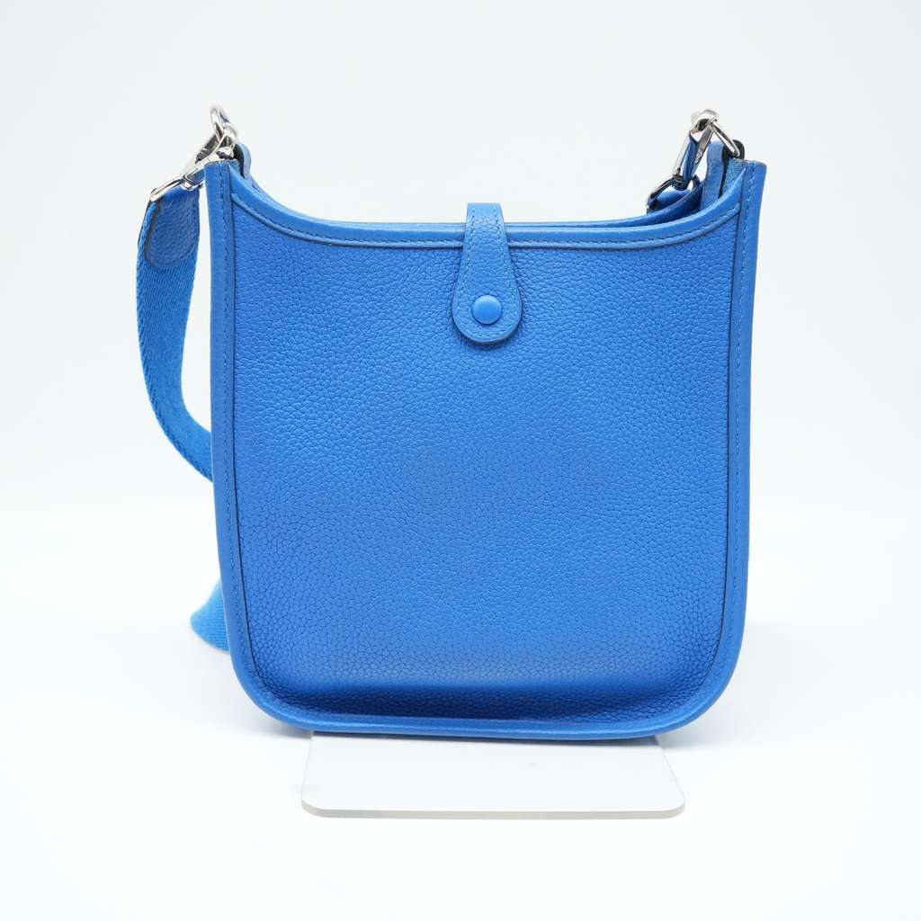 Hermès Mini Evelyne TPM Amazone Blue Hydra Taurillon Clemence Leather - Image 6