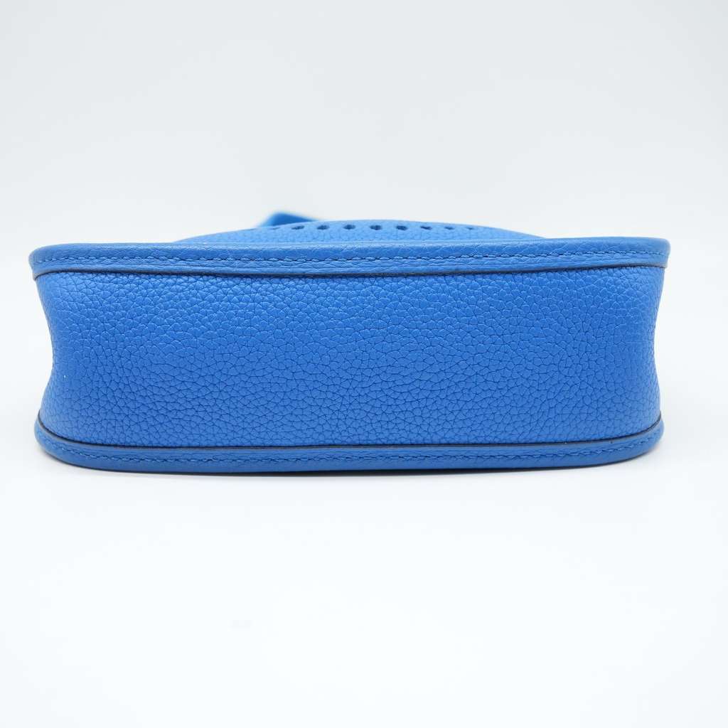 Hermès Mini Evelyne TPM Amazone Blue Hydra Taurillon Clemence Leather - Side view