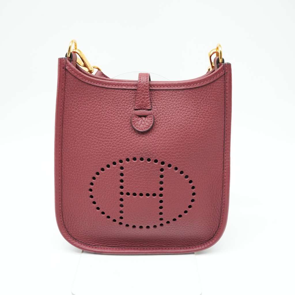 Hermès Mini Evelyne TPM Amazone Rose Taurillon Clemence Leather