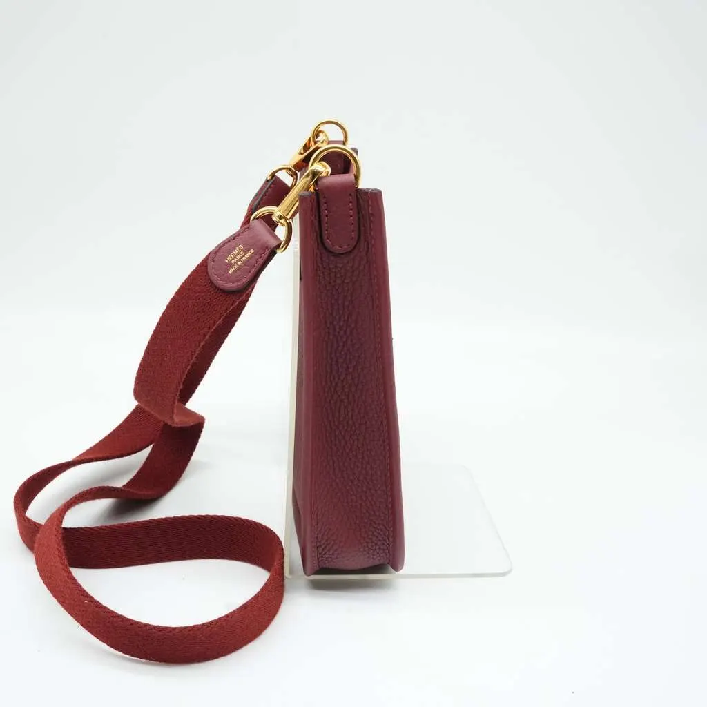 Hermès Mini Evelyne TPM Amazone Rose Taurillon Clemence Leather Red Good - Back View