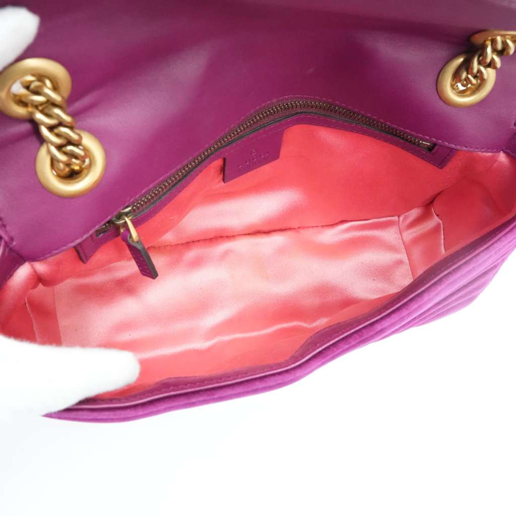 Gucci GG Marmont Shoulder Bag Matelasse Velvet - Image 13