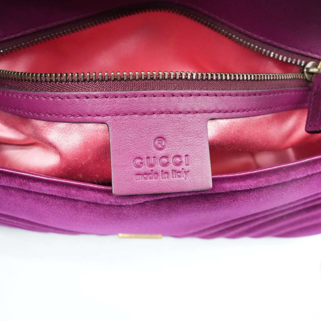 Gucci GG Marmont Shoulder Bag Matelasse Velvet - Image 14
