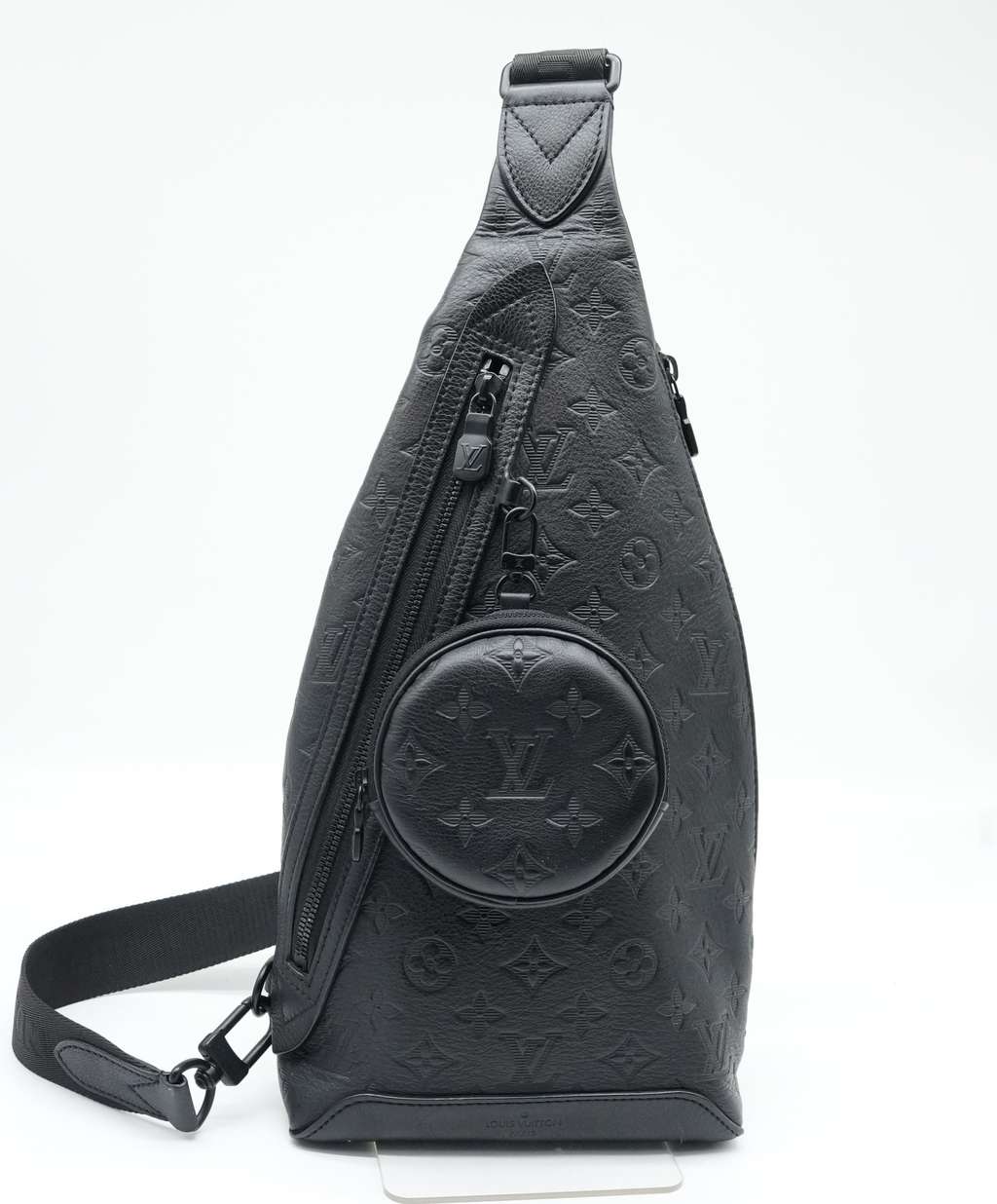 Louis Vuitton Duo Sling Bag Black Monogram Shadow Leather