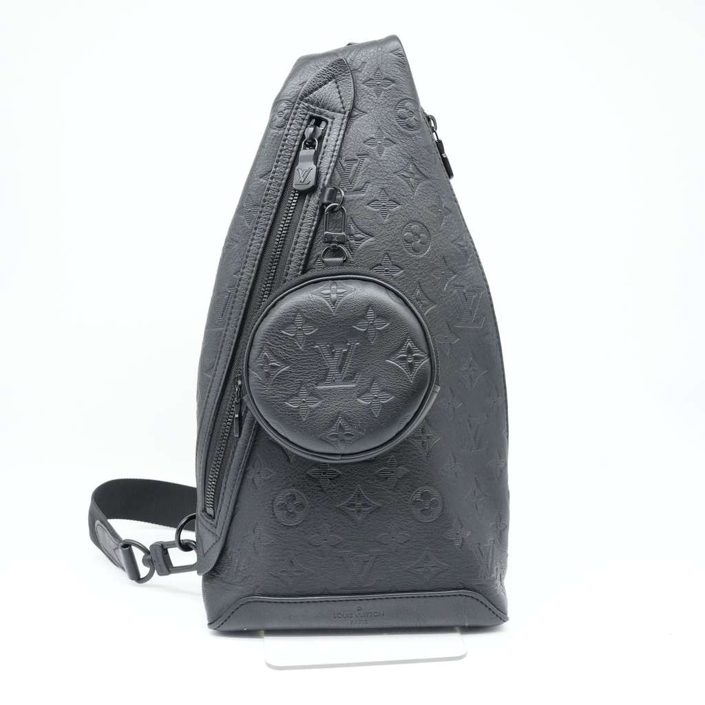 Louis Vuitton Duo Sling Bag Black Monogram Shadow Leather - Back view