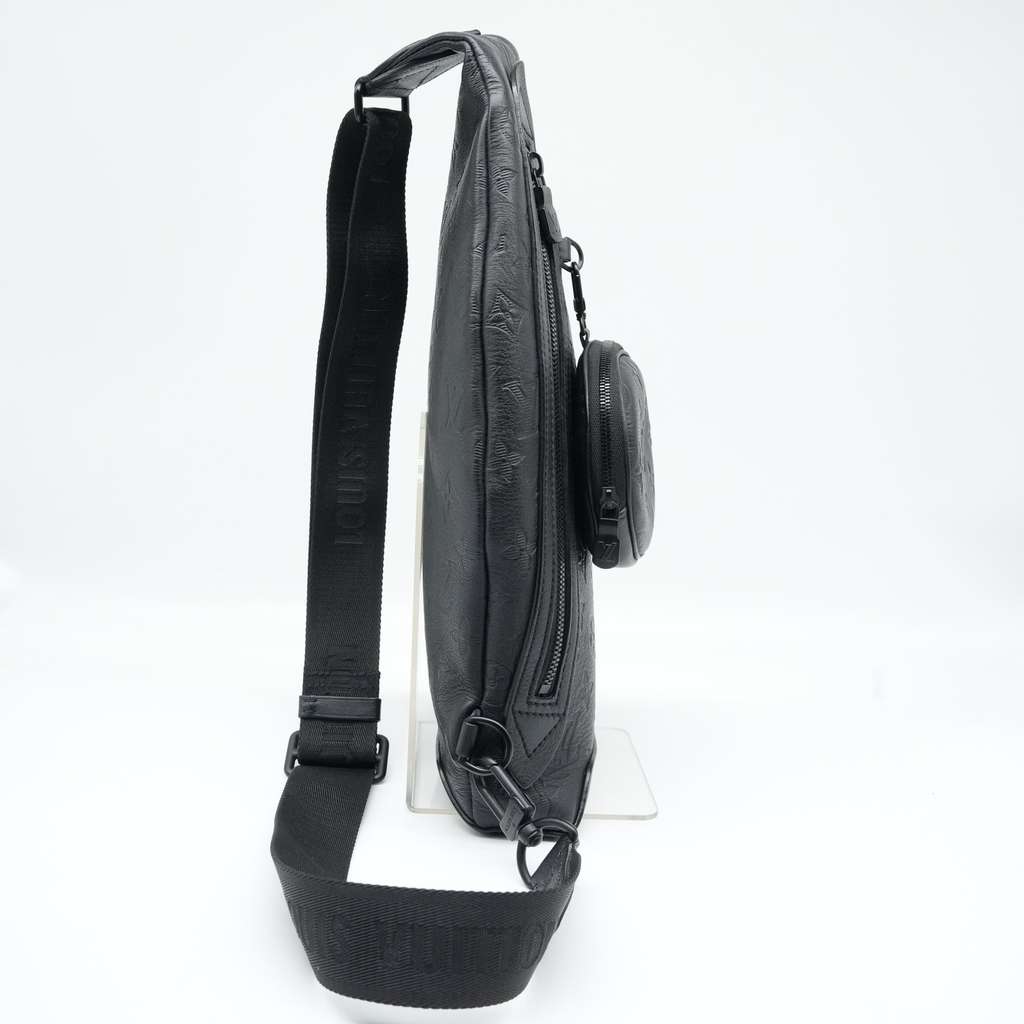 Louis Vuitton Duo Sling Bag Black Monogram Shadow Leather - Image 6