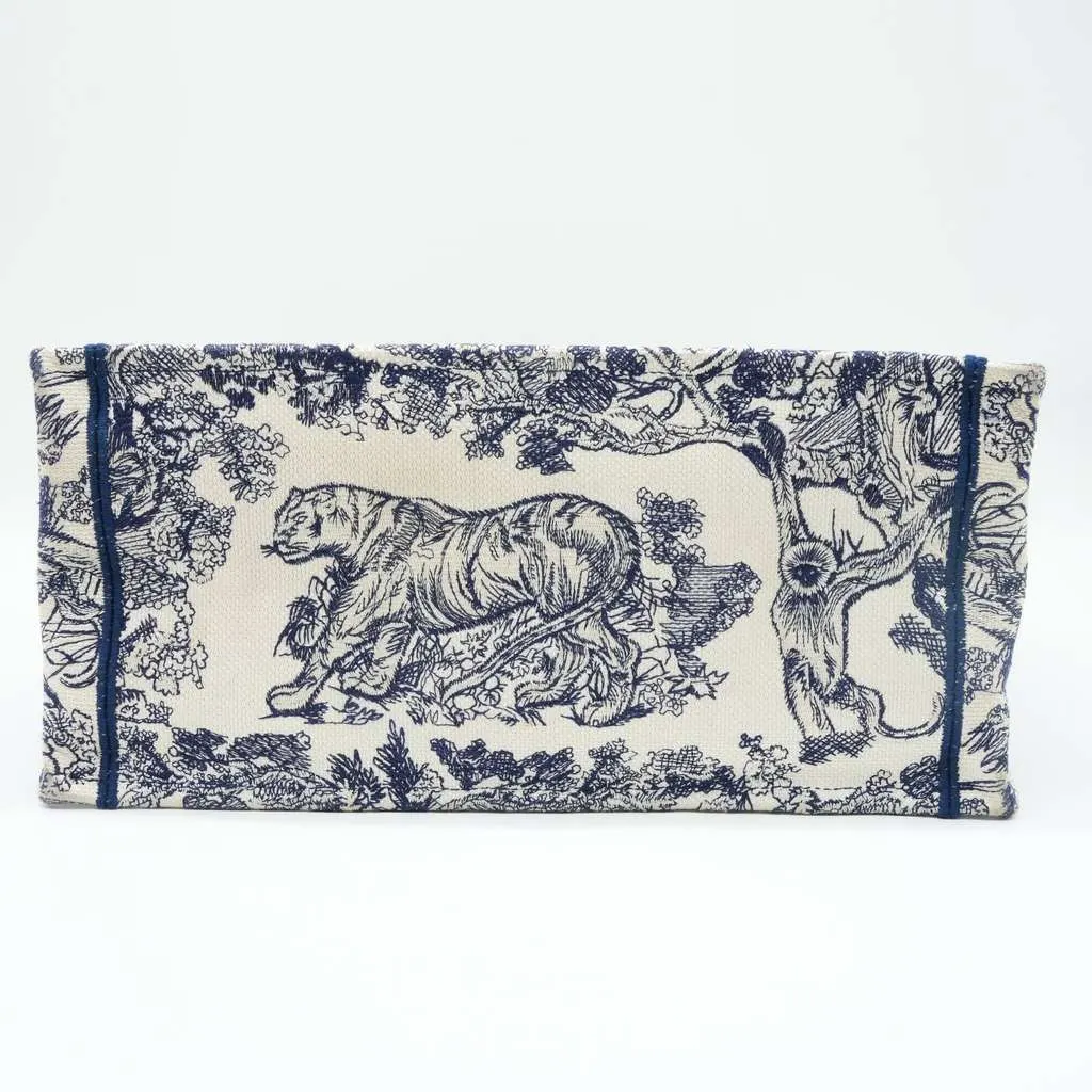 Dior Medium Dior Book Tote Blue and Ecru Toile de Jouy Reverse Embroidery Blue Cotton Fair - Box View