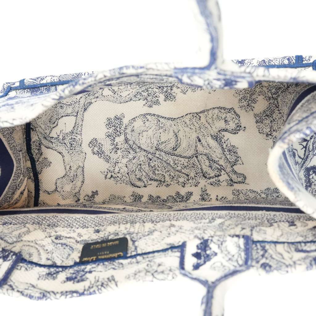 Dior Medium Dior Book Tote Blue and Ecru Toile de Jouy Reverse Embroidery - Image 10