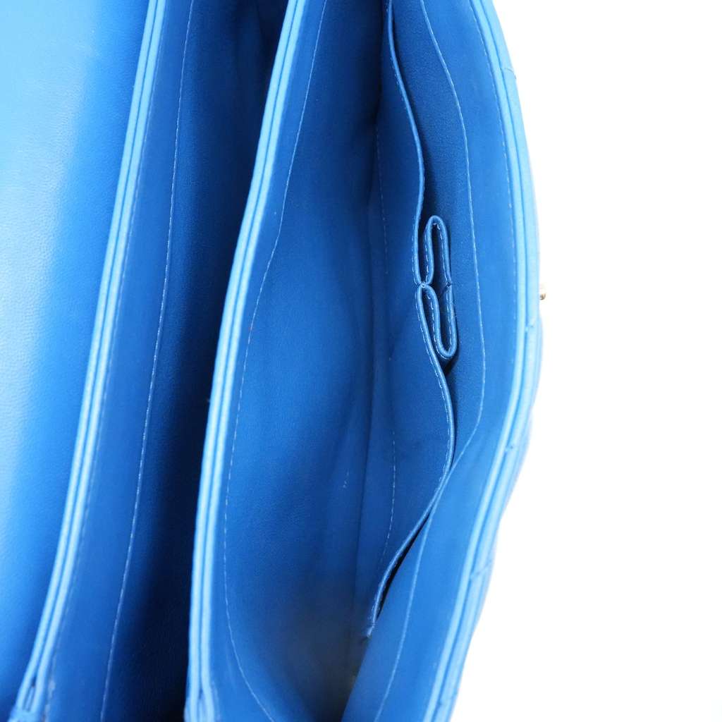 Chanel Trendy CC Top Handle Blue Chevron Quilted Leather 27043274 - Image 13