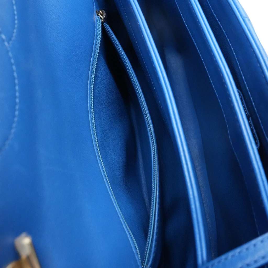 Chanel Trendy CC Top Handle Blue Chevron Quilted Leather 27043274 - Image 16