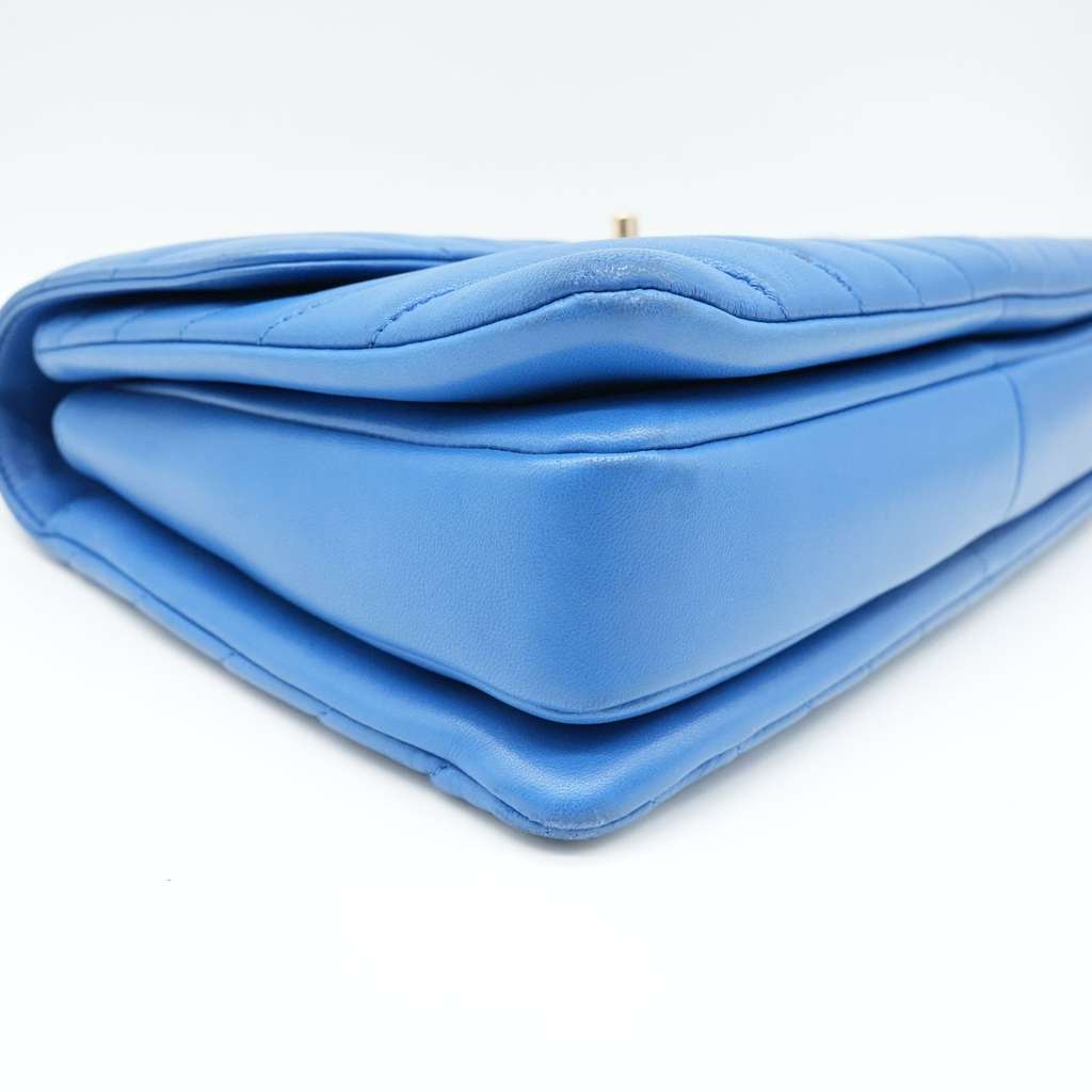 Chanel Trendy CC Top Handle Blue Chevron Quilted Leather 27043274 - Detail 2