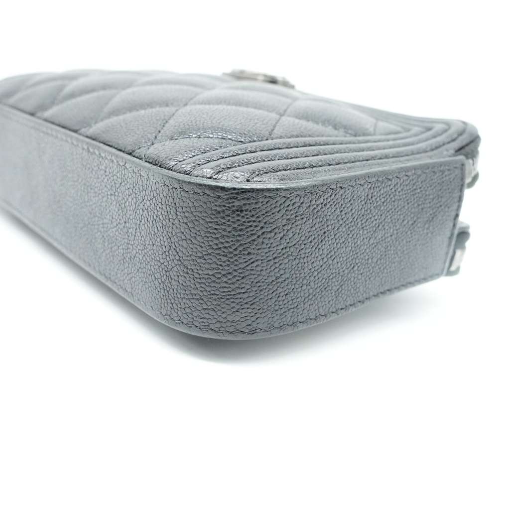 Chanel Boy Double Zip Chain Wallet Black Quilted Caviar Leather - Image 10