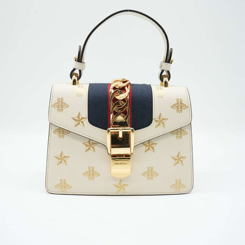 Gucci White MIni Sylvie Leather Bag
