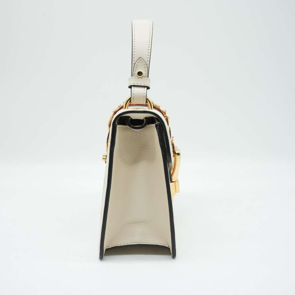 Gucci White MIni Sylvie Leather Bag - Back view