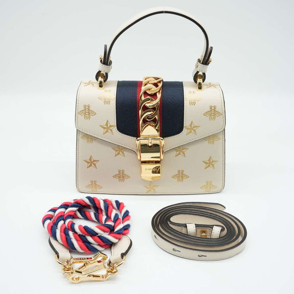 Gucci White MIni Sylvie Leather Bag - Image 19