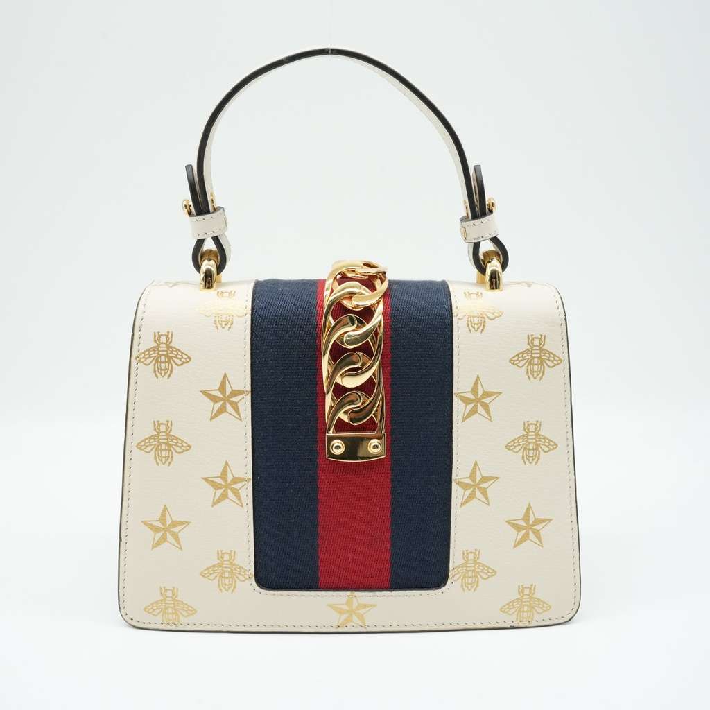 Gucci White MIni Sylvie Leather Bag - Image 6