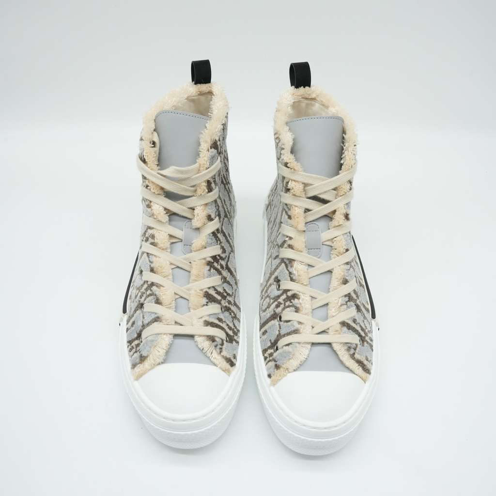 Dior B23 High-Top Sneakers in Dior Oblique Fabric Size 45 - Back view