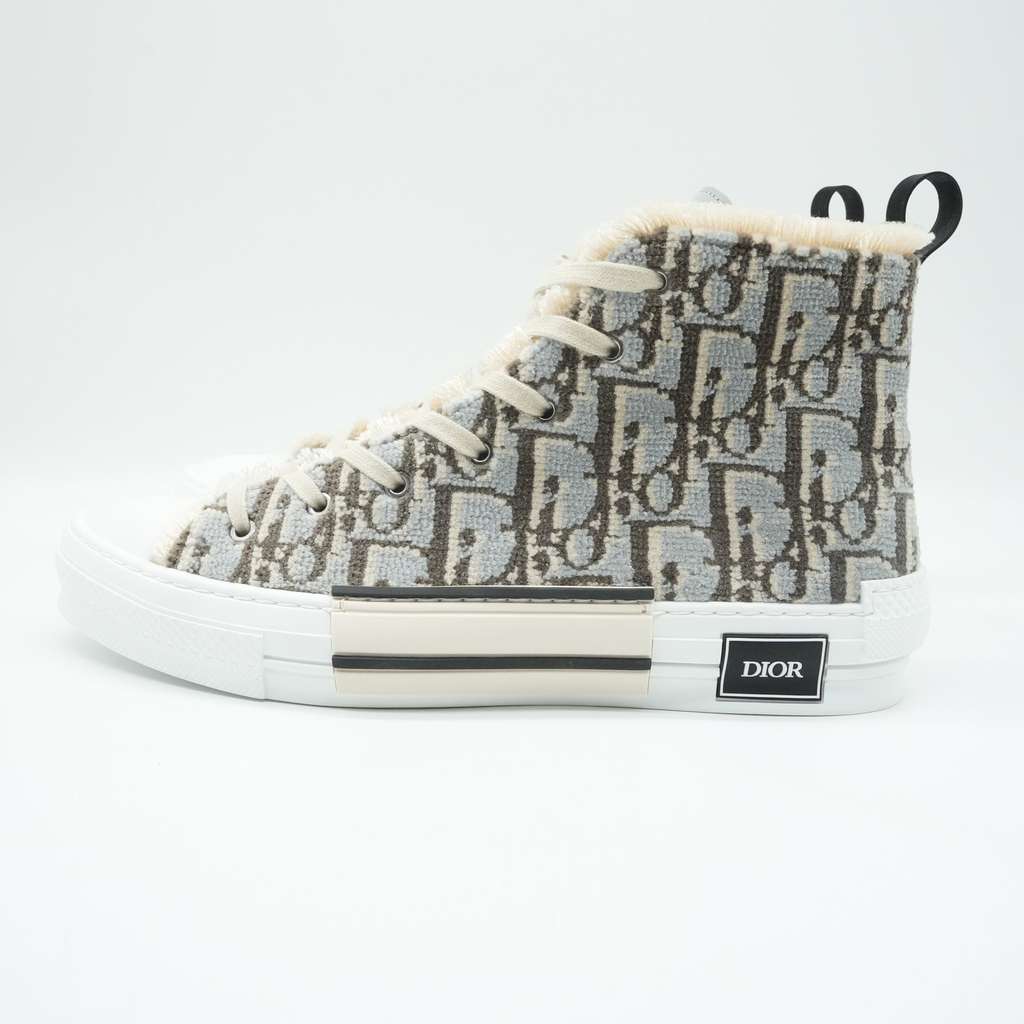 Dior B23 High-Top Sneakers in Dior Oblique Fabric Size 45 - Side view
