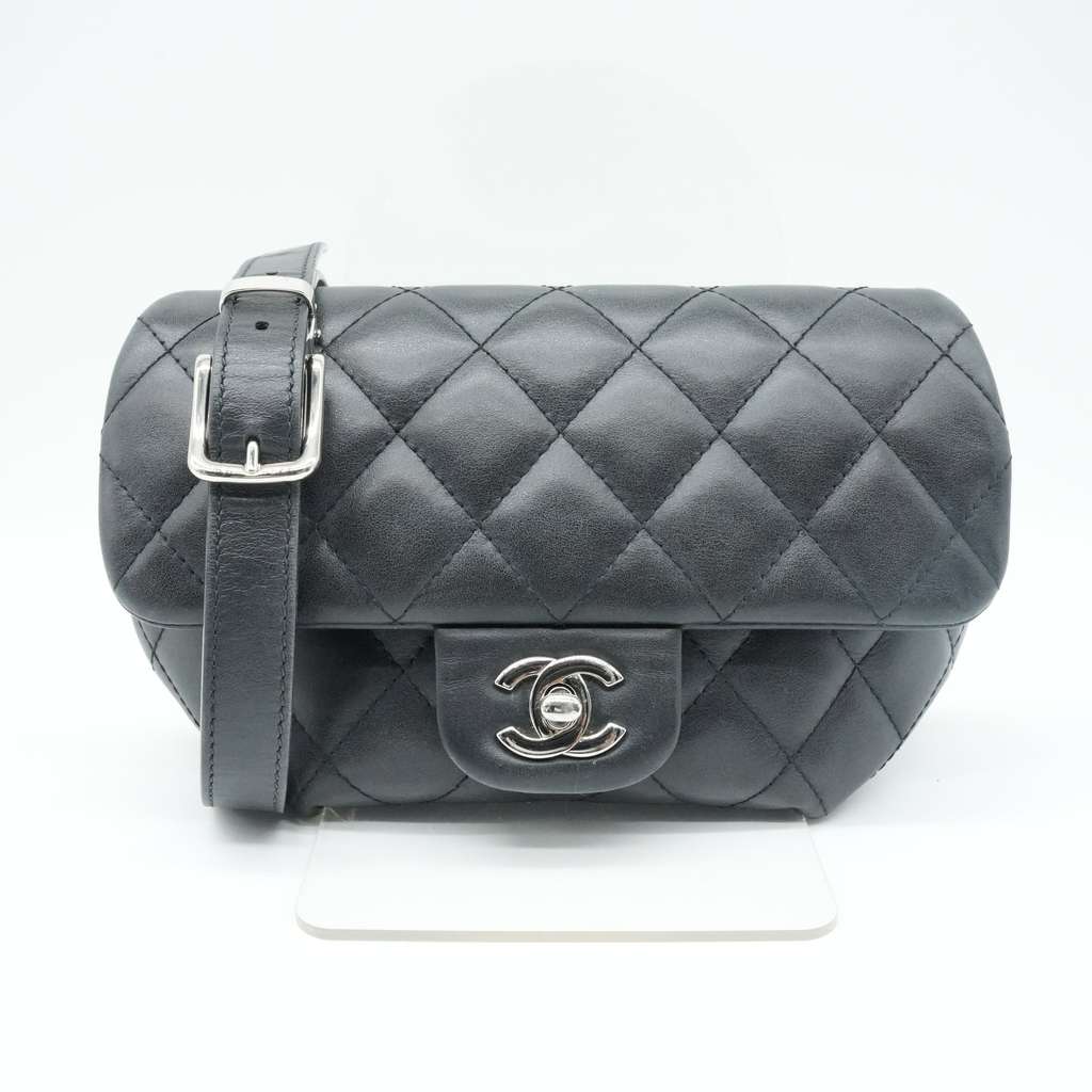 Chanel CC Uniform Flap Belt Bag Calfskin Quilted Black 31825284