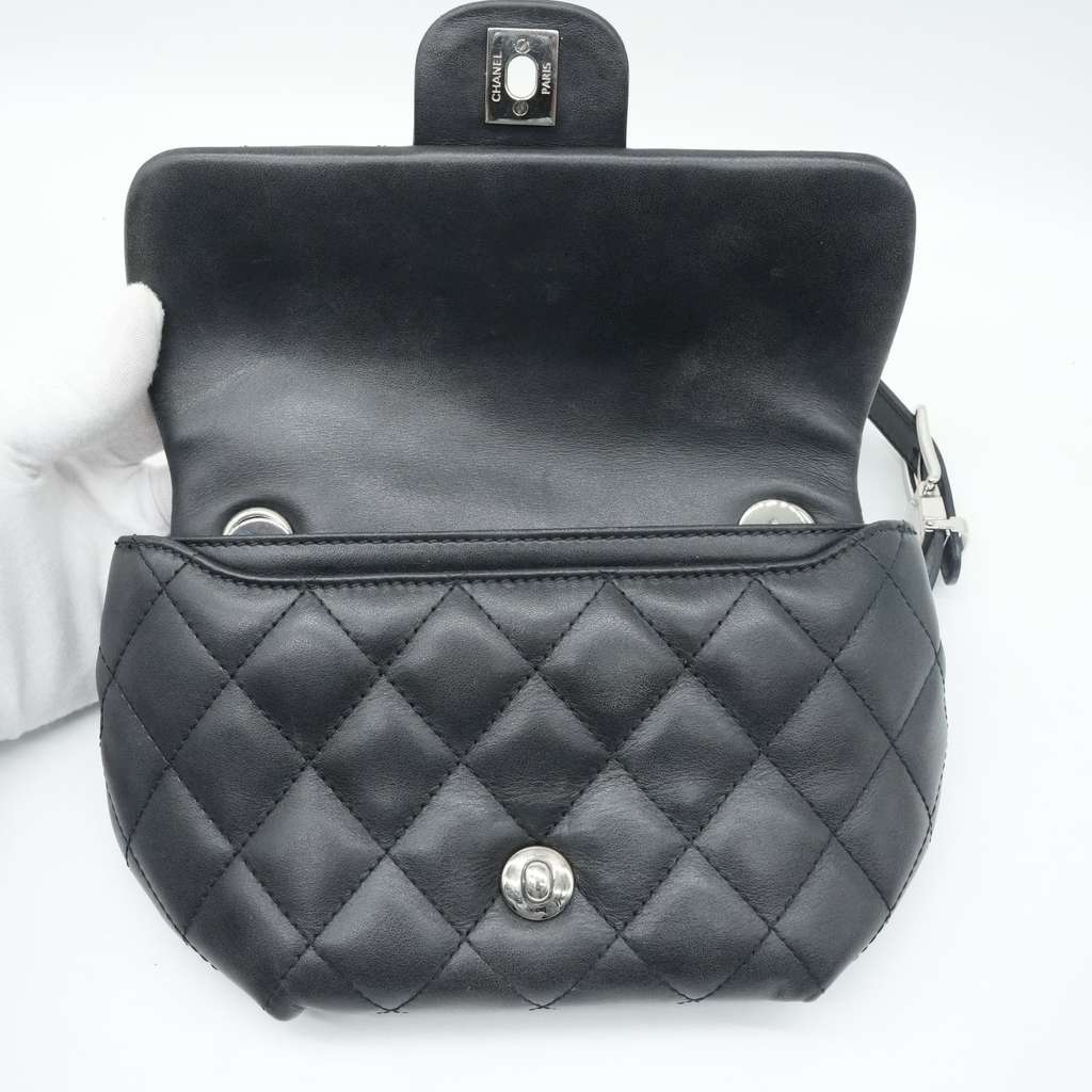 Chanel CC Uniform Flap Belt Bag Calfskin Quilted Black 31825284 - Image 11