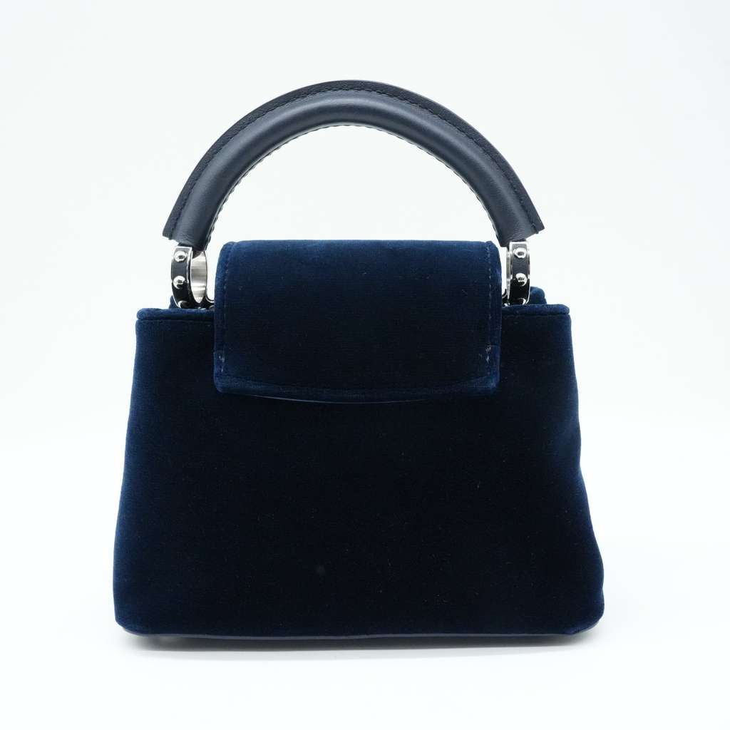 Louis Vuitton Capucines Mini Hangbag Blue In Velvet - Image 6