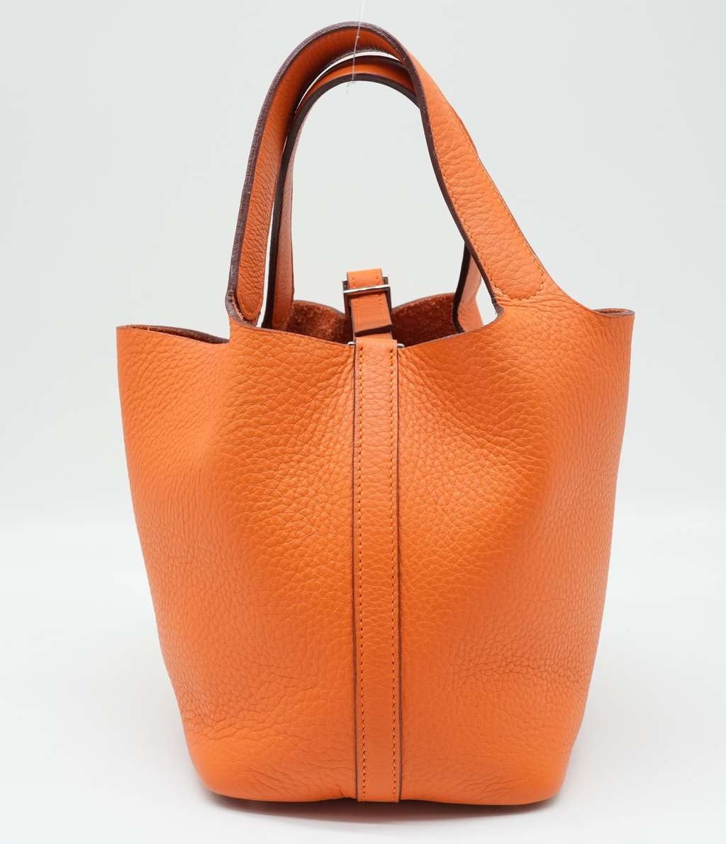 Hermès Clemence Leather Orange Poppy Picotin Lock PM tote bag - 2