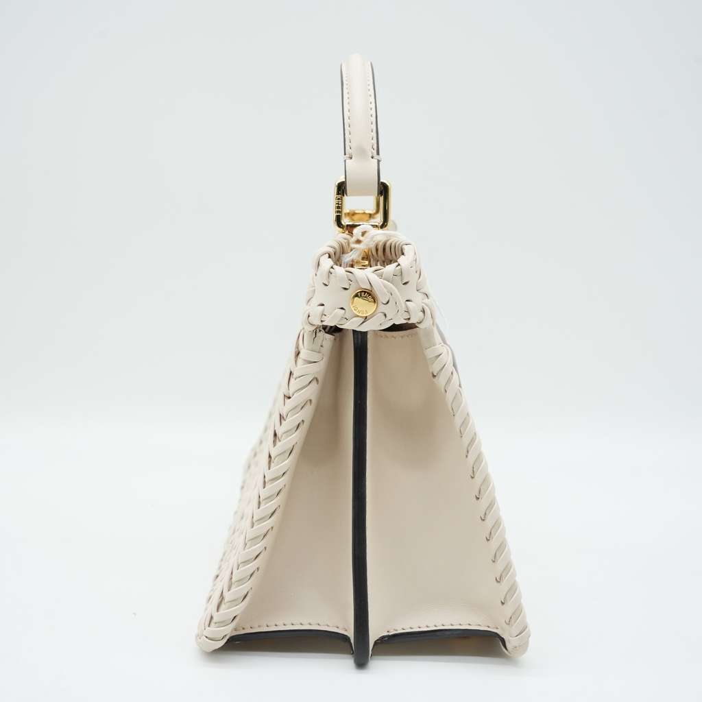 Fendi Peekaboo IseeU Petite Camelia Interlace Leather Bag 08739916 - 3